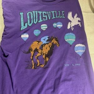 Vintage 1995 Purple Louisville Pegasus Derby T-Shirt